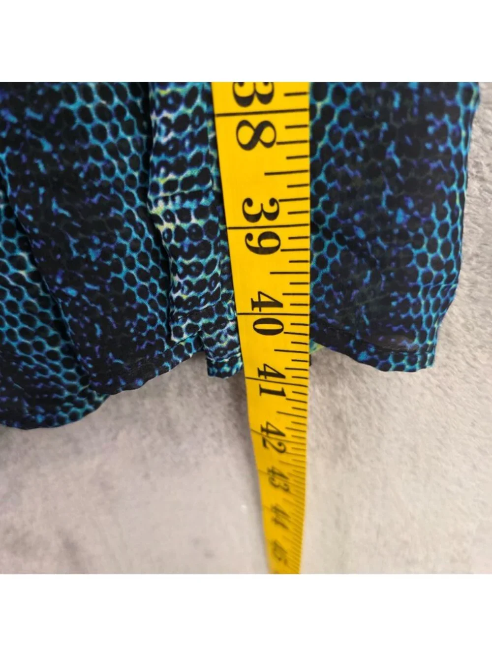 Womens Worthington Blue & Green Animal Print Maxi Skirt Elastic Waistband XL